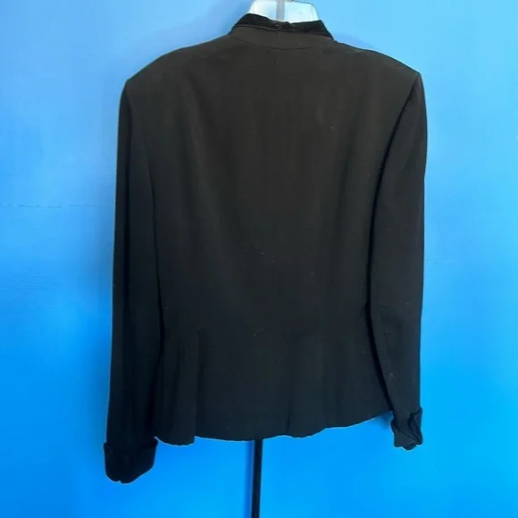 Lilli Ann of San Francisco Short Black Fitted Jacket Cubic Zircona Accents